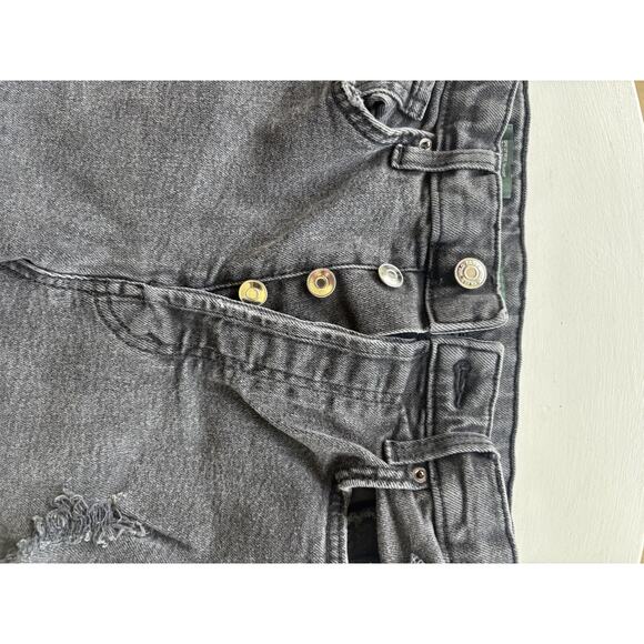 Wild Fable Highest Rise Straight Button Fly Distressed Black Jeans Size 6 - Picture 2 of 4